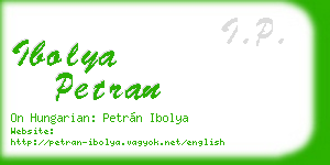 ibolya petran business card